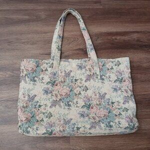 Vtg Victoria’s Secret 1990s Floral Tapestry Shoulder Bag Gold Label Cottagecore